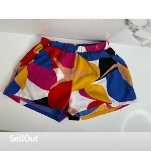 Tyche Women's Abstract Print Shorts w/ Pockets Multicolor Size M